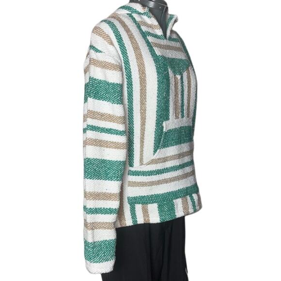 Iguana Jack Mexican Jerga Baja Hoodie sweatshirt Medium Unisex Green,Tan,white - Picture 3 of 16